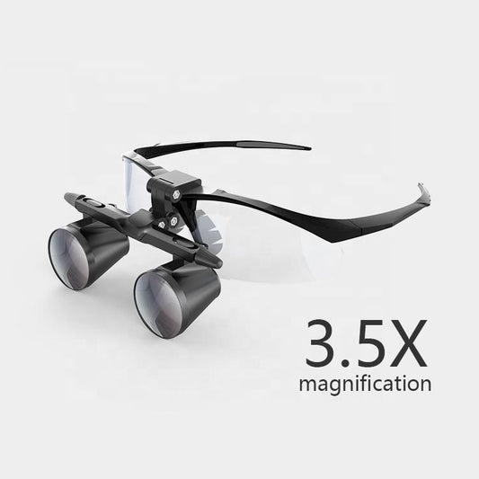 FD-501G-3.5 3.5X Magnification Binocular Dental Loupe Surgery Surgical Magnifier with Headlight LED Light Medical Operation Loupe Lamp
