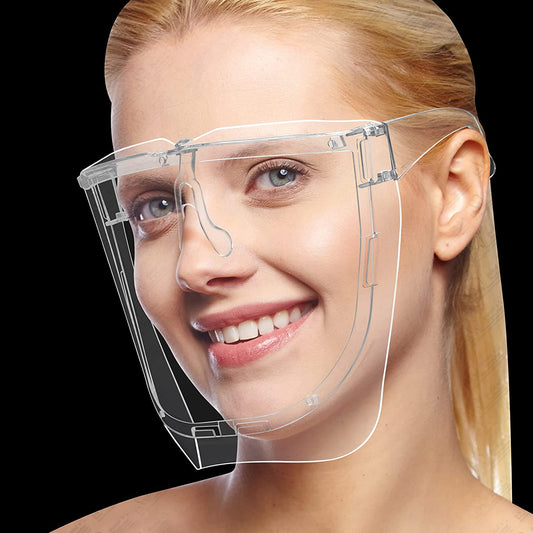 5 Pack Safety Face Shields,Ultra Clear Protective Full Face Shield to Protect Eyes, Nose, Mouth - Reusable Anti-Fog Transparent PET Plastic, Goggles, For Men Women, Indoor and Outdoor Activities Use