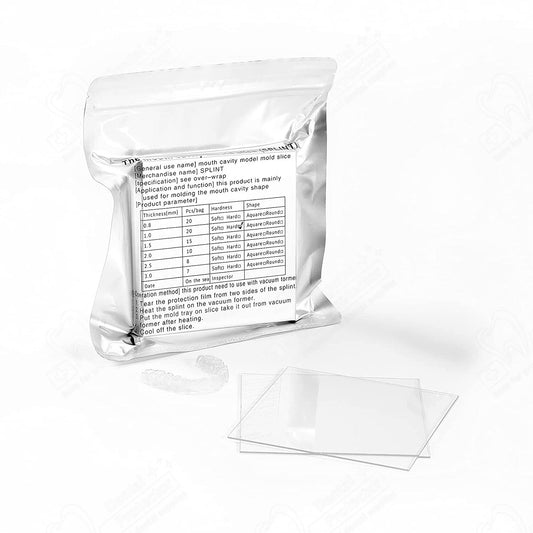 10 /15 /20 Sheets 1.0/ 1.5/ 2.0 MM Hard/ Soft Dental Soft Splint, Thermoforming Materials for Vacuum Forming Machine 5'' x 5''