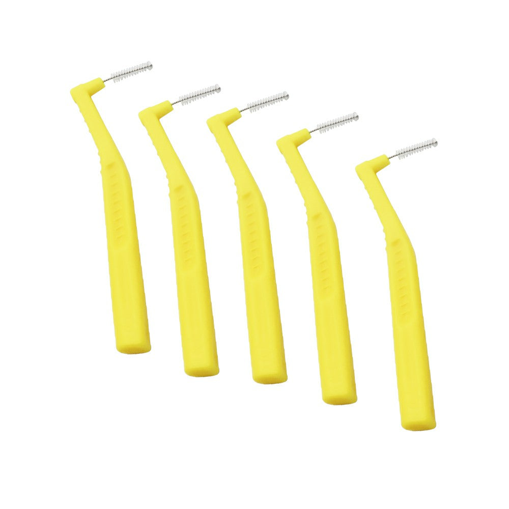 L-Brush Protector Angle Interdental Brushes, Dental Brushes for Between Teeth and Gums, Brush Micro Tight Cleaner, Plaque Removal, 5 Count