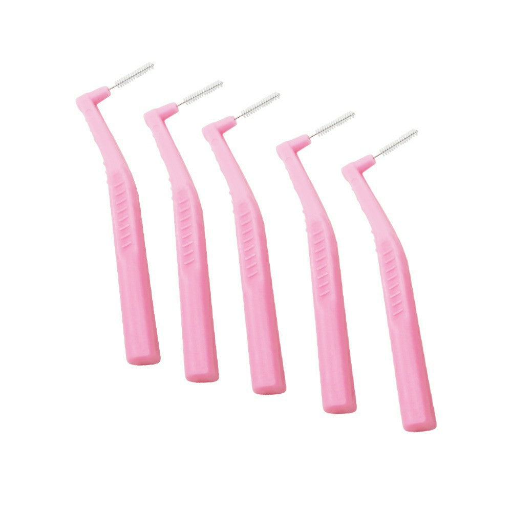 L-Brush Protector Angle Interdental Brushes, Dental Brushes for Between Teeth and Gums, Brush Micro Tight Cleaner, Plaque Removal, 5 Count