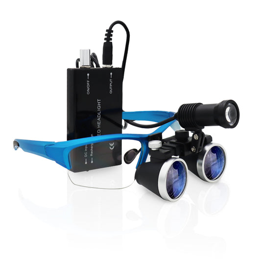 2.5X/3.5X 420 Mm Dental Loupe Magnifier Binocular Magnifier Surgery Surgical Medical Operation Loupe with Spotlight Head Light