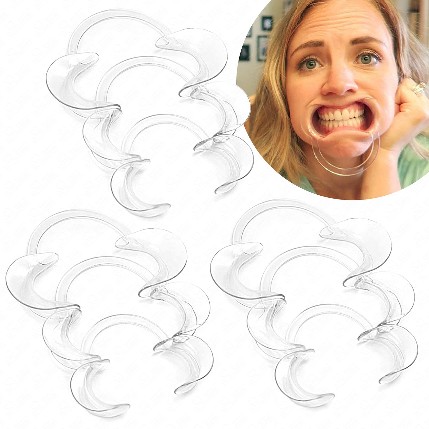 C-Shape Teeth Whitening Cheek Retractor Autoclavable Dental Mouth Opener Disposable Dental Lip Cheek Retractor for Mouthguard Challenge Game 20 Pieces