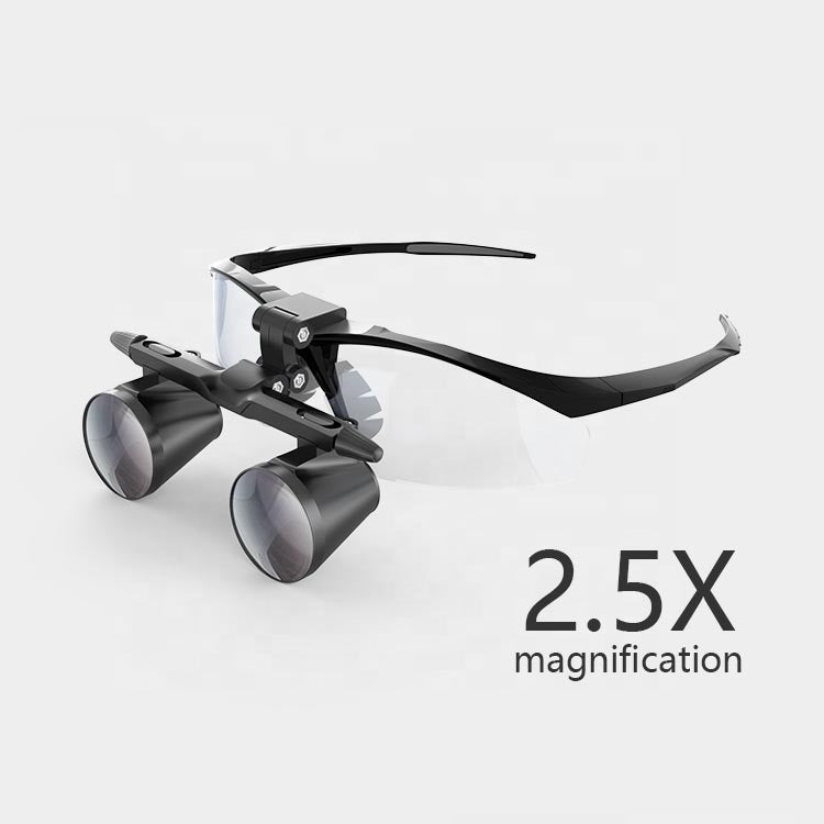 FD-501G-2.5 2.5X Magnification Binocular Dental Loupe Surgery Surgical Magnifier with Headlight LED Light Medical Operation Loupe Lamp