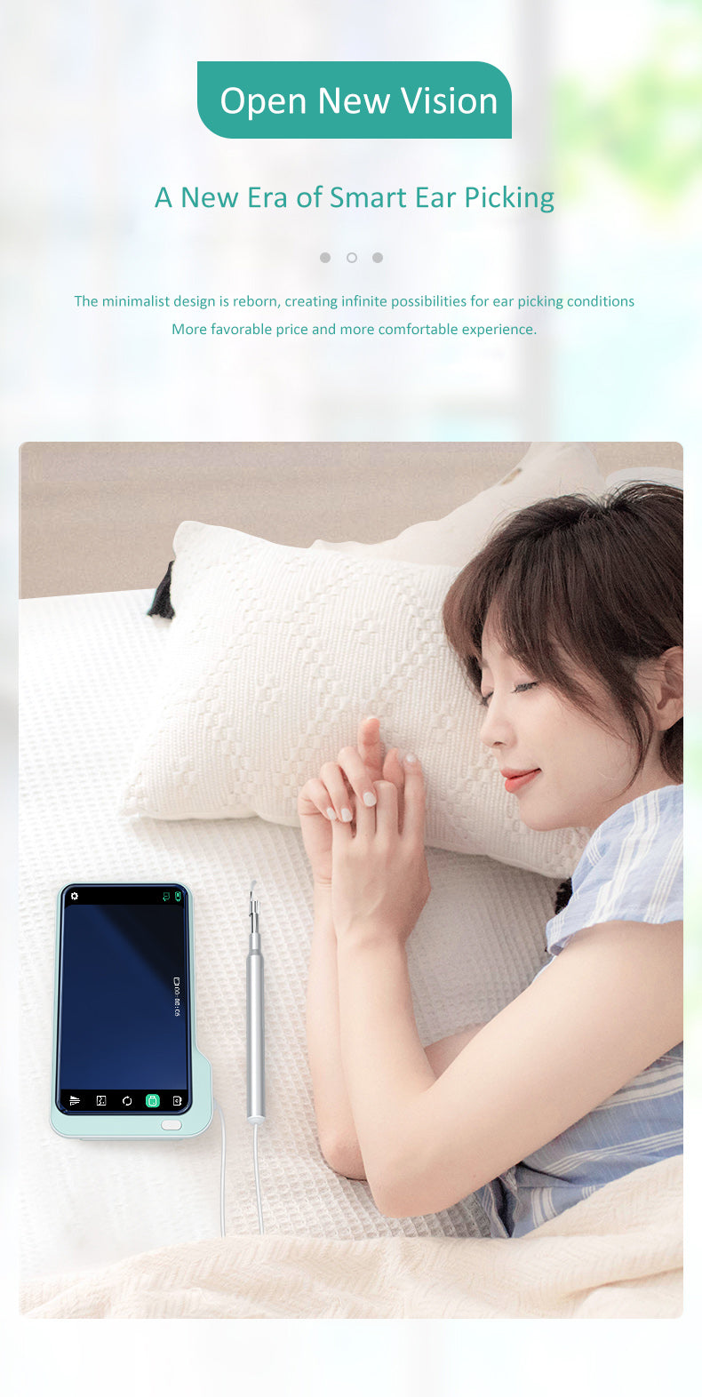 Ear Wax Removal Tool Camera Smart Visual Ear Wax Cleaner 5 million HD visual ear pick Luminous ear pick Children visual ear pick 3.9mm 1080P