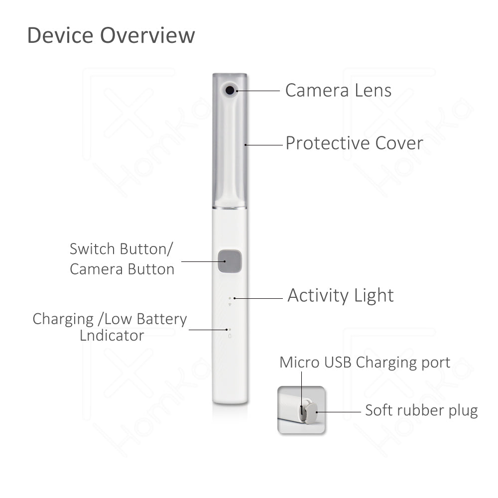 PROTECTOR WiFi Dental Camera HD Intraoral Endoscope Mini Camera LED Light Dentist Oral Real-time Video Dental Tools For Family Health & Personal Care 360° Borescope View By Android/IOS