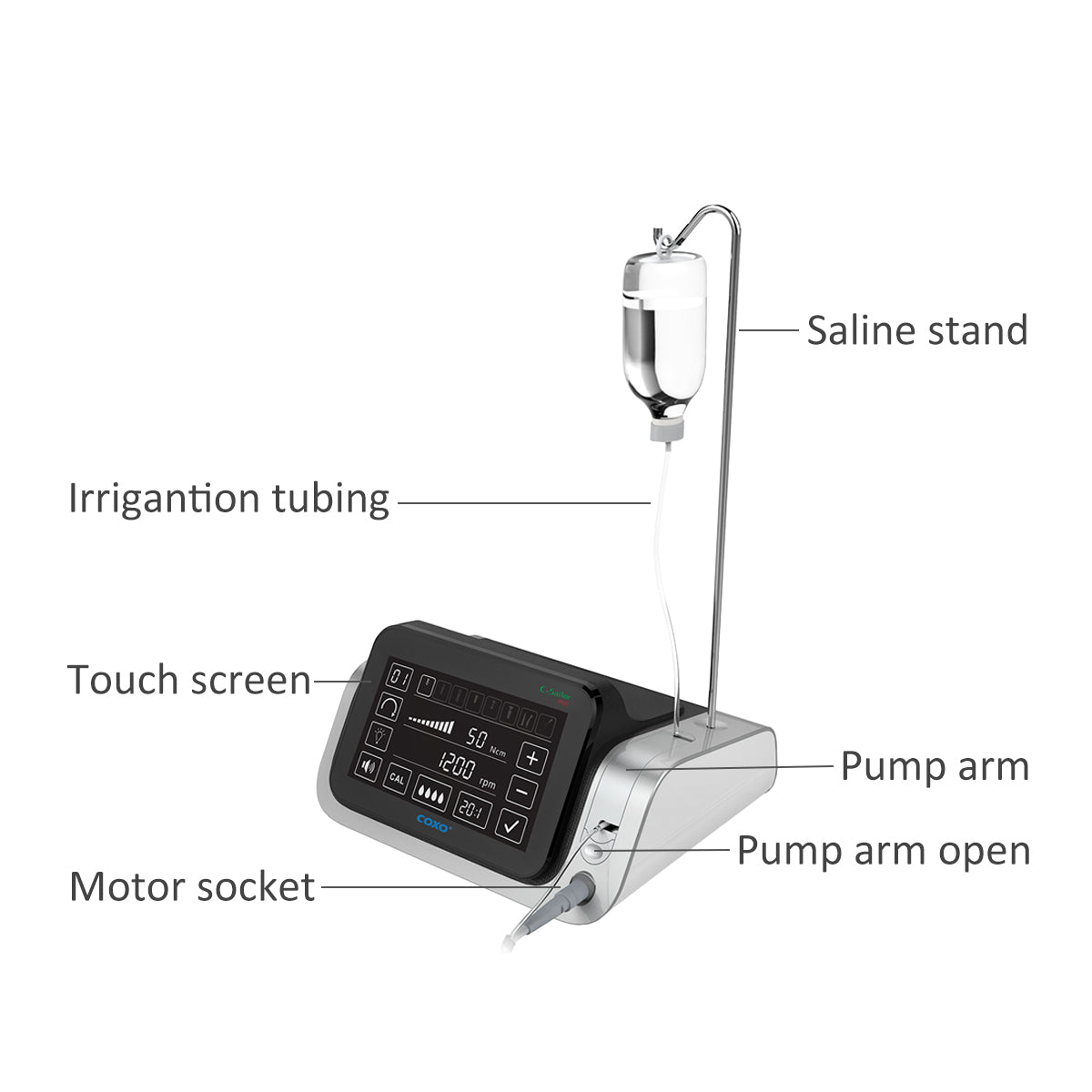 COXO C-Sailor Pro Dental Implant Motor with Led light ,80 N.cm Super Torque , Touch Screen, Ship from US/ Mecico