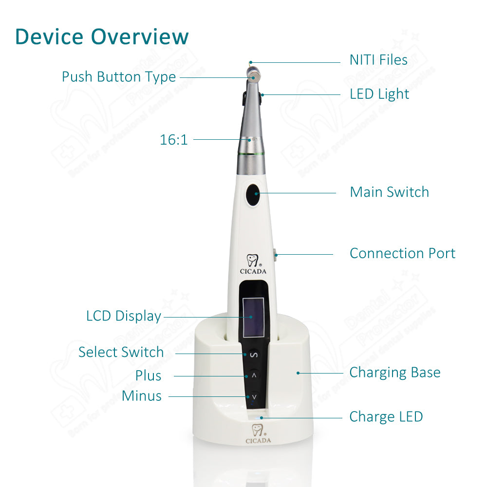 CICADA Wireless Endo Motor With Apex Locator 2 in 1 , with Led light For Endodintics Treatment