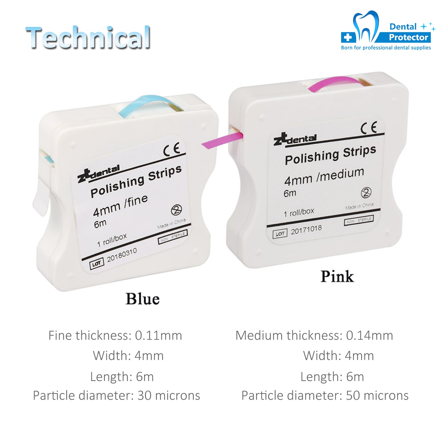 Dental Polishing Strips Teeth Abrasive & Finishing Strips 4mm x 6M, Inter-Dental Oral Care Cleaning Tool - Sanding Grinding Whitening Teeth (Blue&Pink)