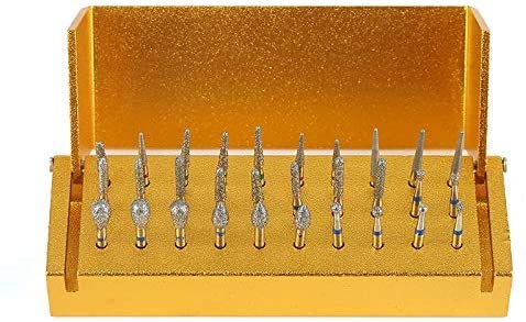 DB-30 High Speed Diamond Bur Set with Aluminium Alloy Shelf - High Speed and Low Speed Diamond Bur Set Dental Lab Aluminum Bur Case Disinfection Opening Box Organizer