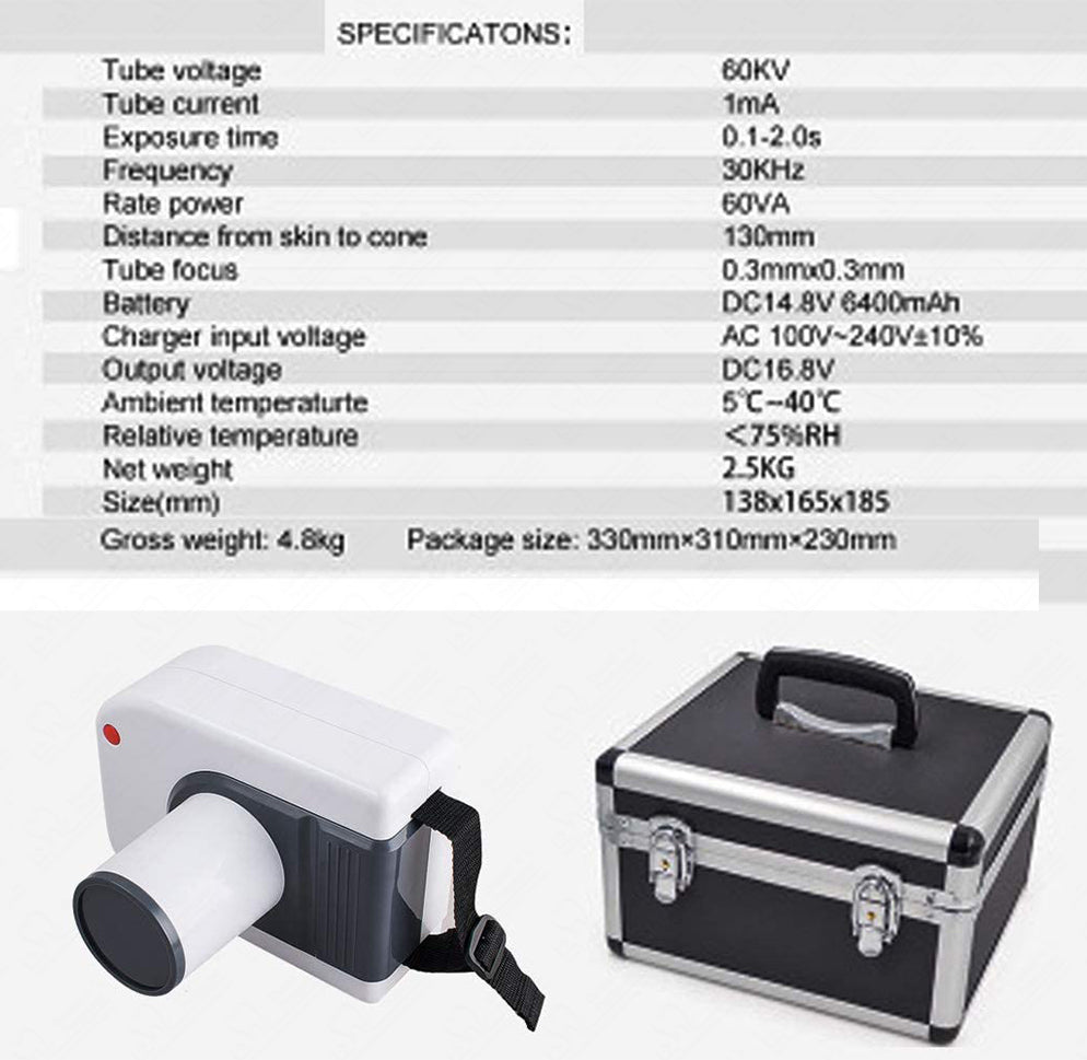 Dental Digital Ray System Handheld 30KHz High Frequency Imaging Machine Portable Wireless Film Unit with Protective Case