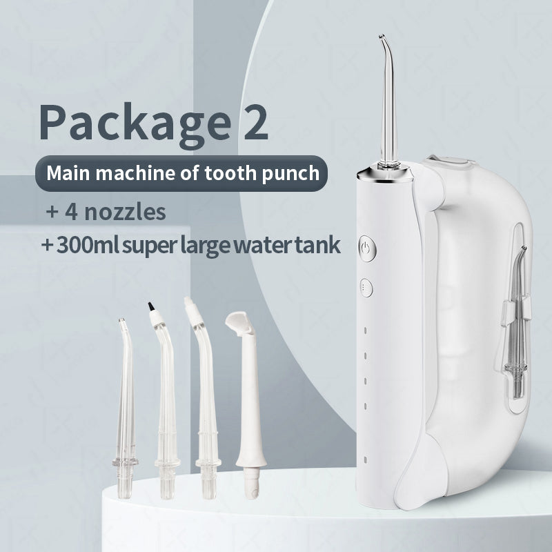 Cordless Water Flosser Portable Oral Irrigator Rechargeable Teeth Cleaner Pick for Braces & Bridges - IPX7 Waterproof, Collapsible Water Tank for Travel and Home