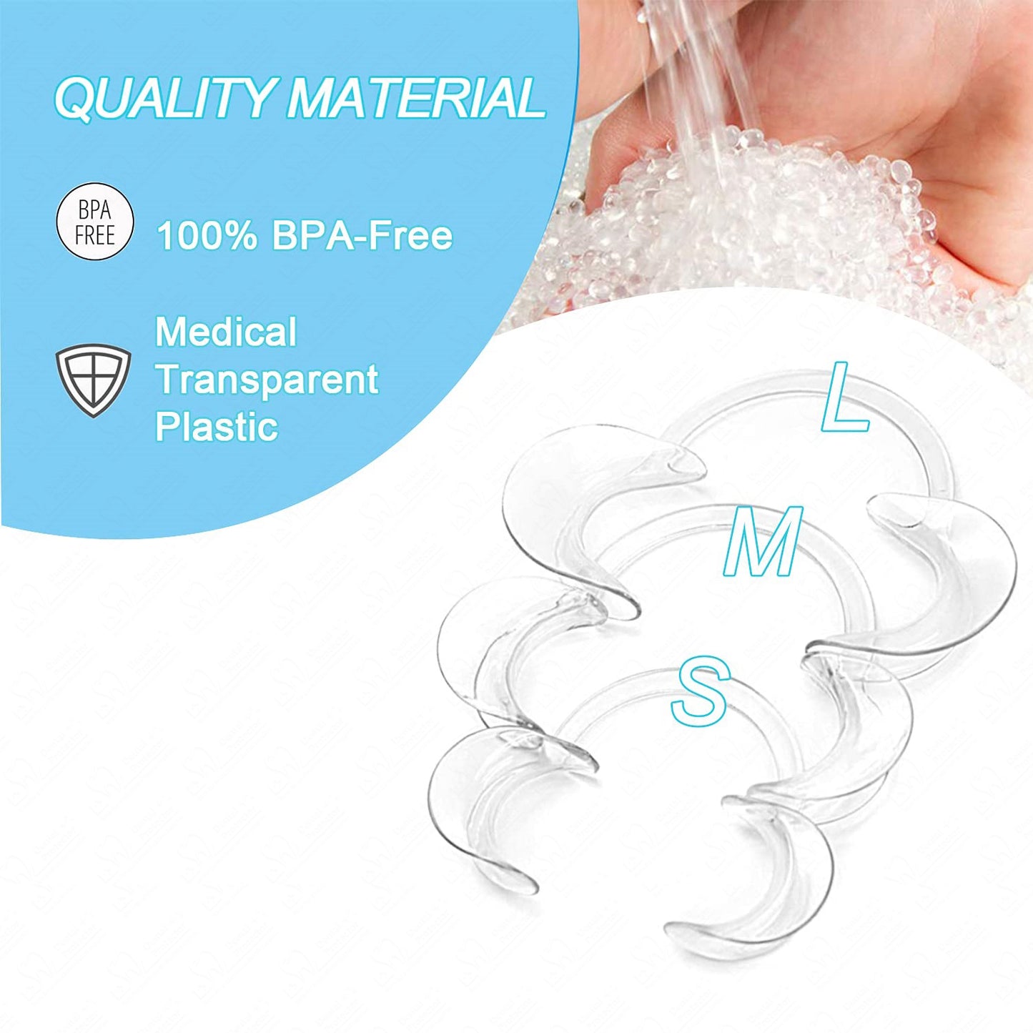 C-Shape Teeth Whitening Cheek Retractor Autoclavable Dental Mouth Opener Disposable Dental Lip Cheek Retractor for Mouthguard Challenge Game 20 Pieces