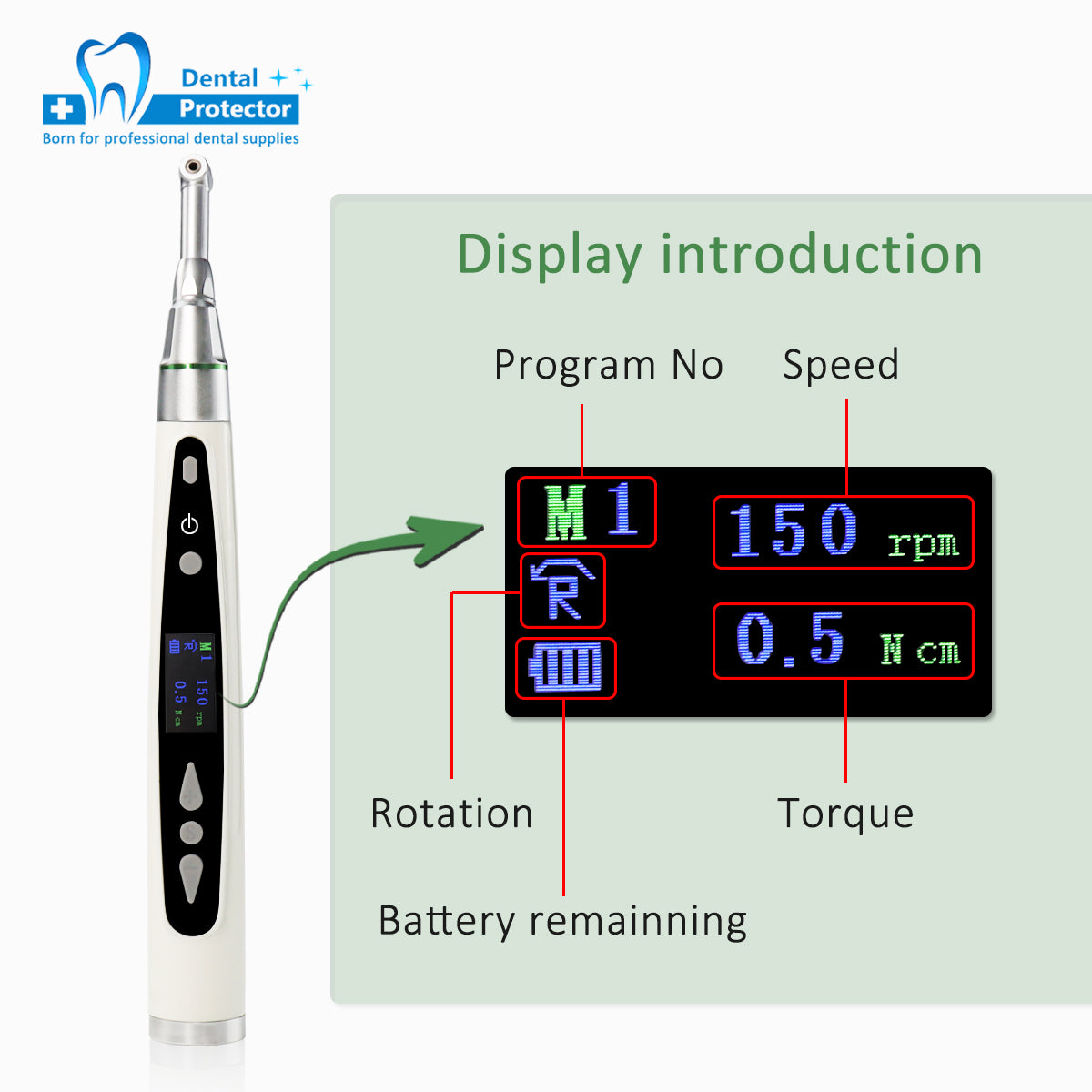 Dental Endo Motor with LED Light Endodontics Treatment & Reciprocation with 9 Program Setting