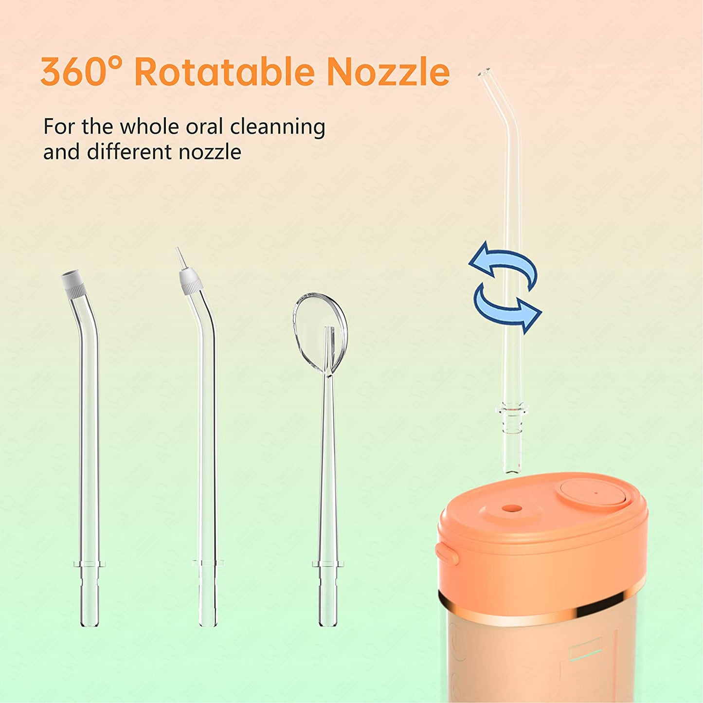 Cordless Water Flosser Portable Oral Irrigator Rechargeable Teeth Cleaner Pick for Braces & Bridges - 4 Modes, IPX7 Waterproof, Collapsible Water Tank for Travel and Home