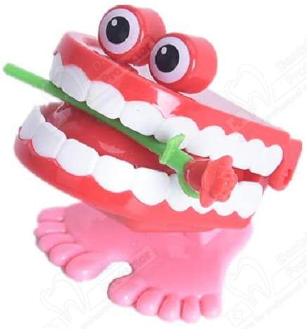 PROTECTOR Walking Teeth Toys 7PCS, Wind-up Chattering Teeth Smile Small Wind Up Toy Feet Knickknack For Party Halloween Christmas Home Desktop Decoration