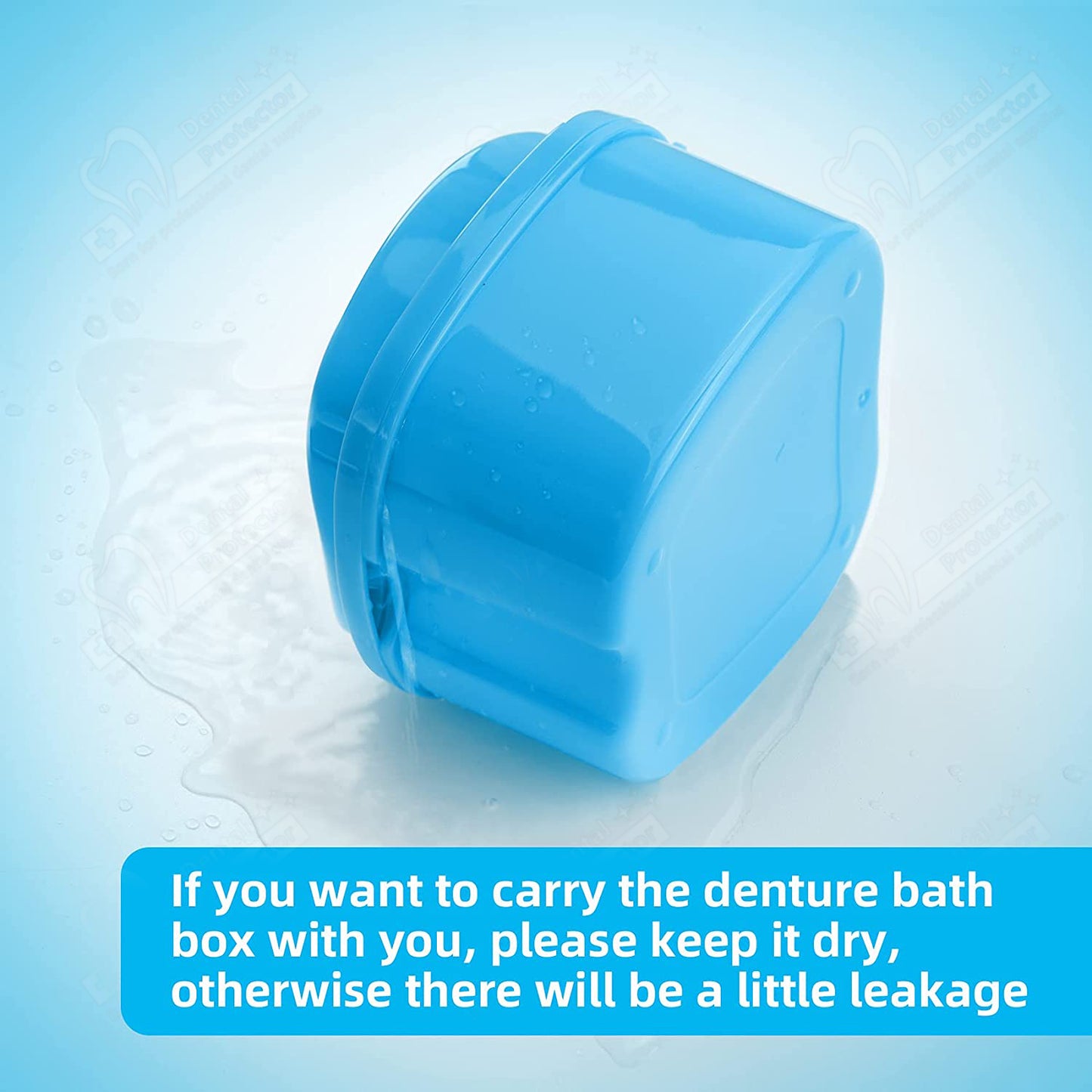 Dental Orthodontic Retainer Case Cleaning with Strainer Basket, Denture Bath Box Soaking Cup Mouthguard Storage Holder - Leak Proof and Lid Waterproof,2 pieces in Pack