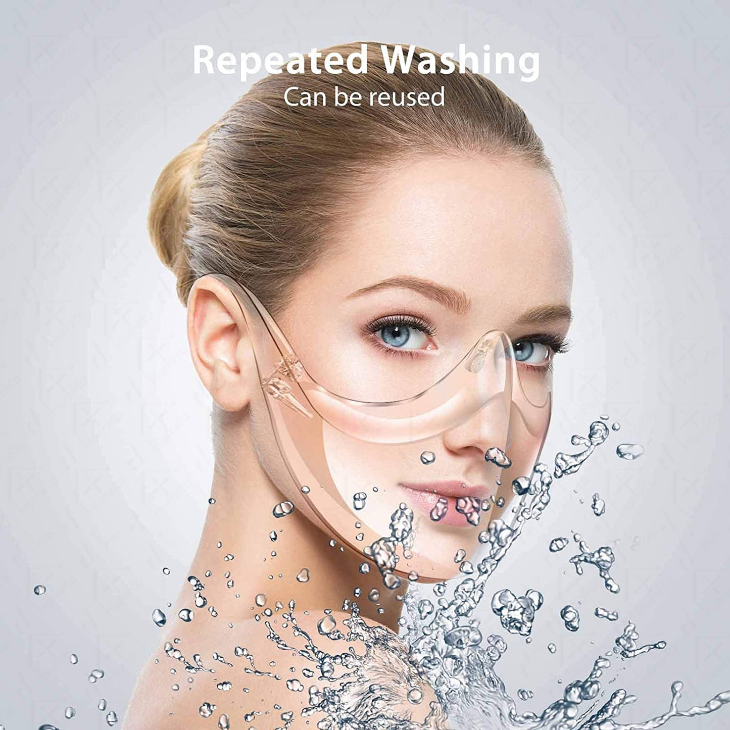 2PCS Transparent Face Sheild, Lightweight Anti-Fog Durable Breathable Visible Expression Face Sheild, Plastic Reusable Washable Face Sheild Fast Delivery