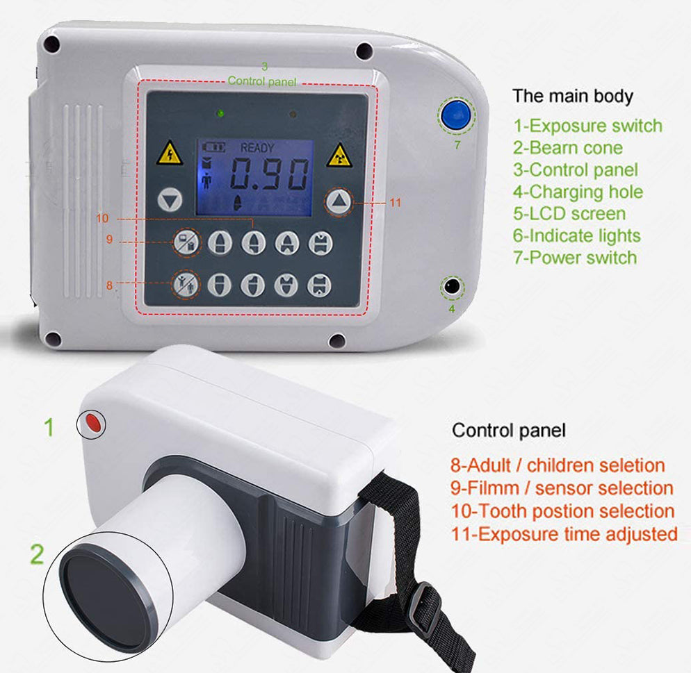 Dental Digital Ray System Handheld 30KHz High Frequency Imaging Machine Portable Wireless Film Unit with Protective Case