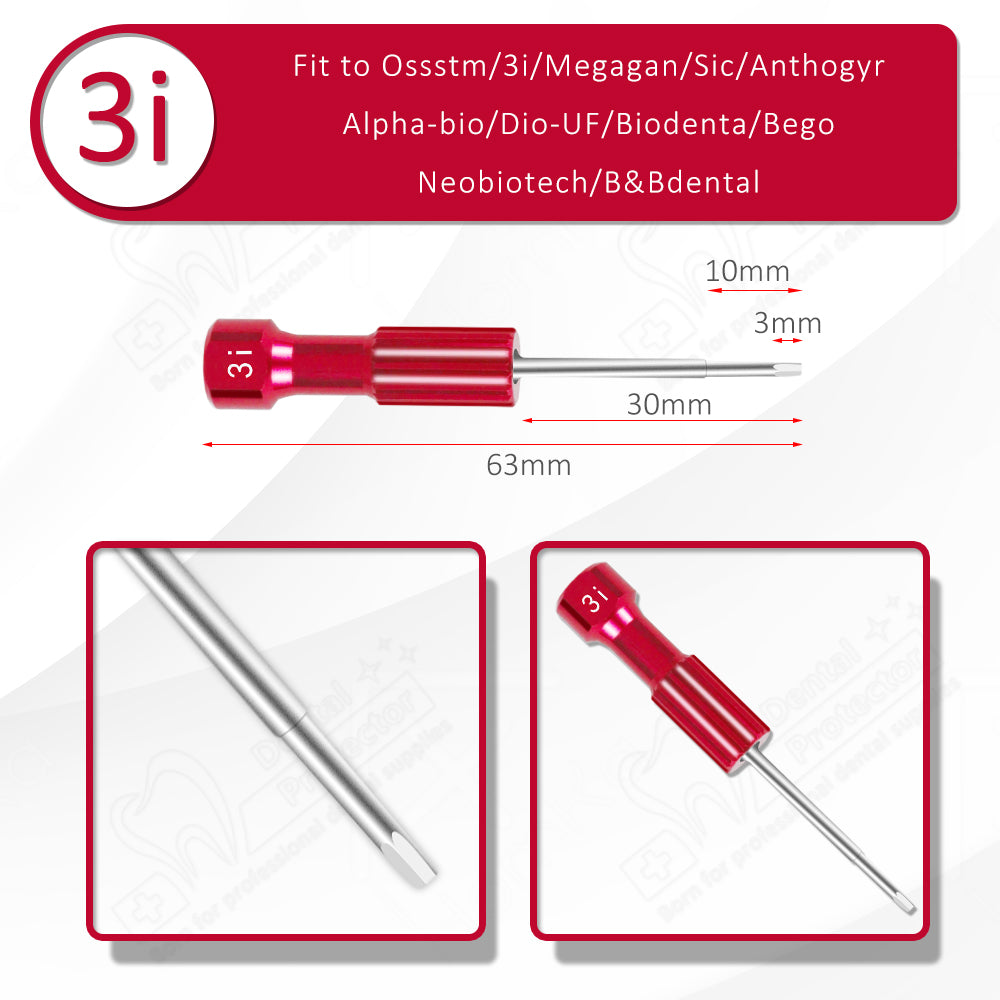 8 pcs Implant Screwdriver Denture Implant System Abutment Screwdriver Implant Screw Drivers Kit with Steel Stand Box