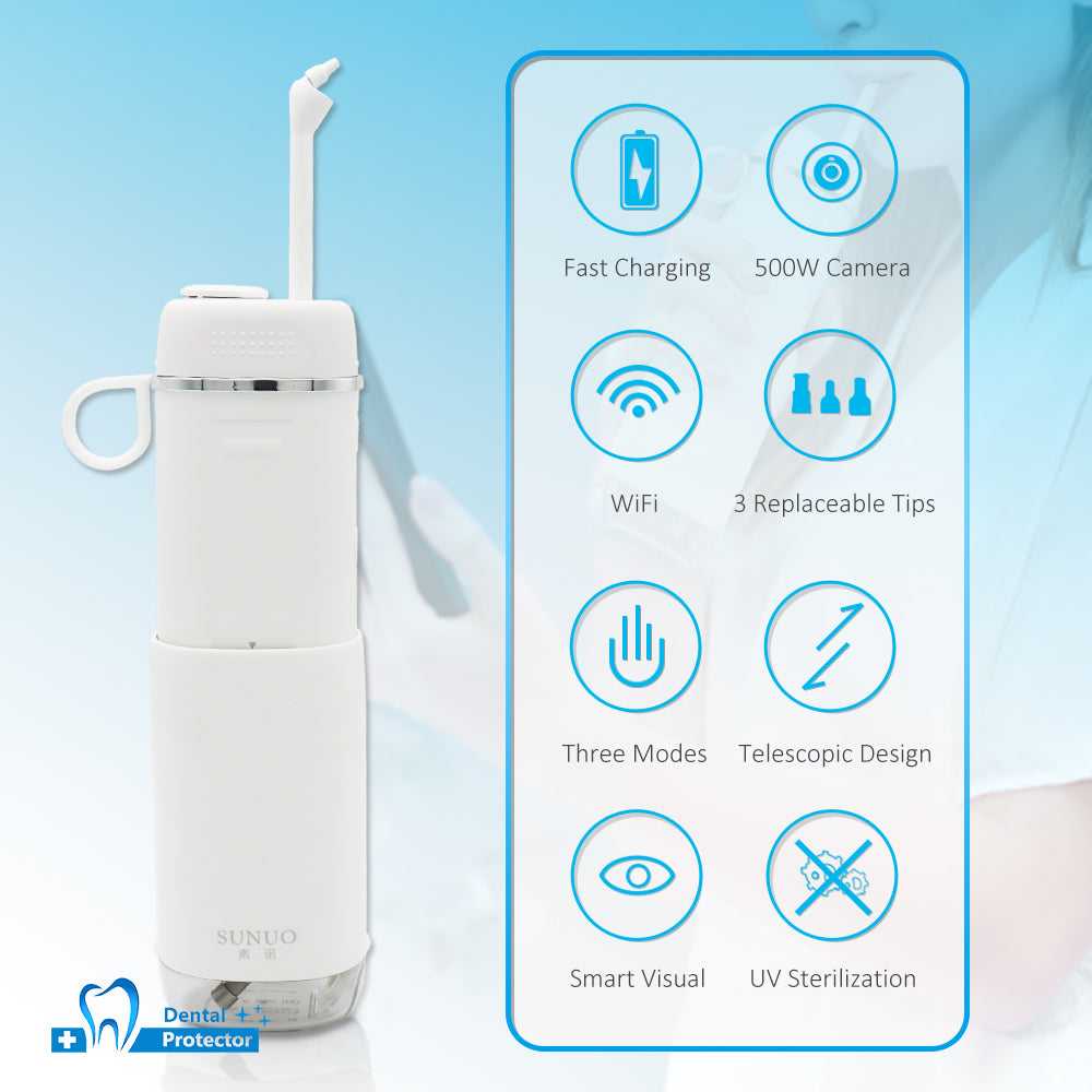 Dental floss Professional Visual WiFi Oral Irrigator Rechargeable Camera 5MP Portable Dental Teeth Clean Water Jet Flosser