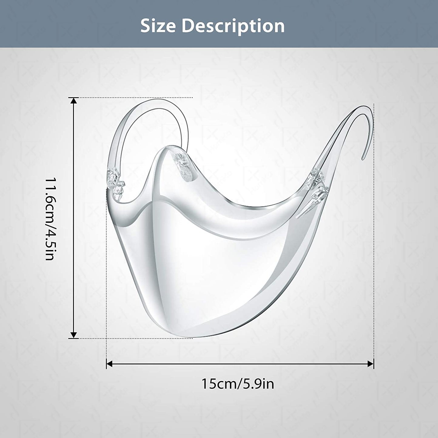 2PCS Transparent Face Sheild, Lightweight Anti-Fog Durable Breathable Visible Expression Face Sheild, Plastic Reusable Washable Face Sheild Fast Delivery