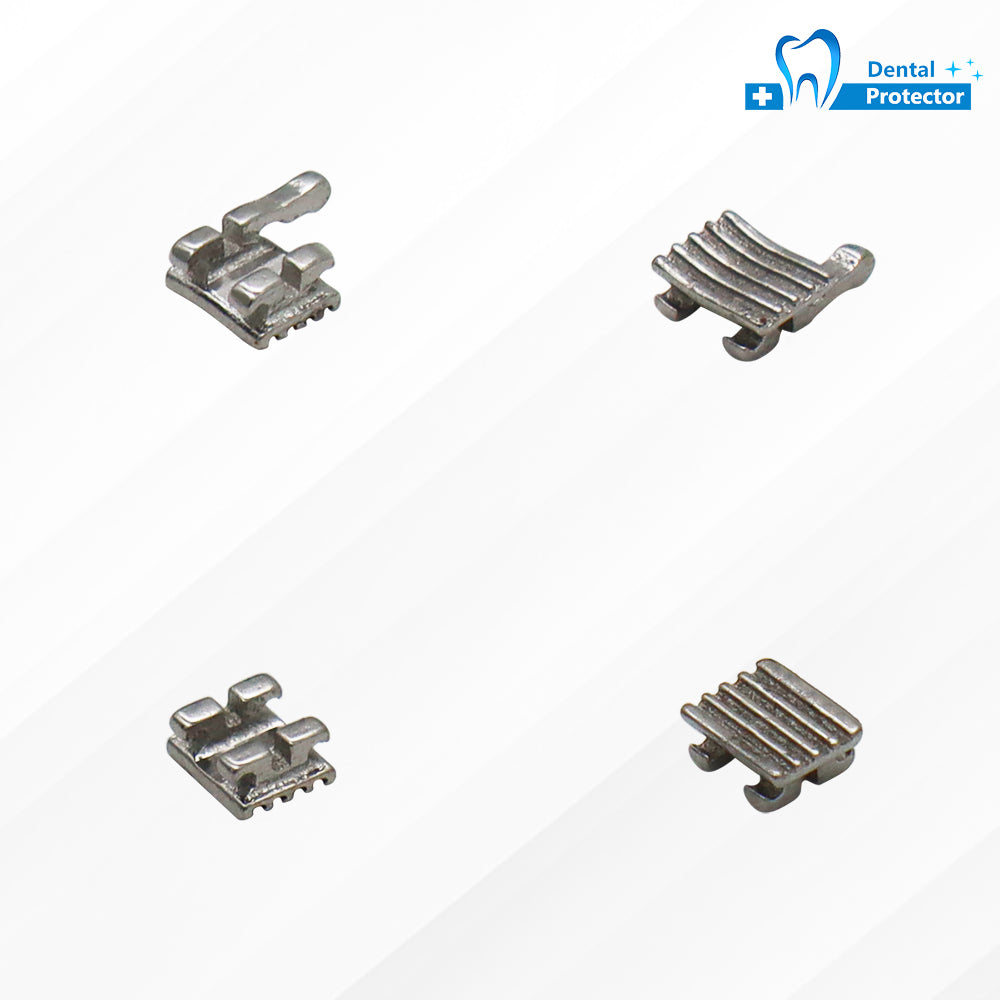 10 Sets/Pack 200 pcs of Brackets 022 inch Slot 3-4-5 Hooks Edgewise Metal Brackets Braces,Silver,3mm