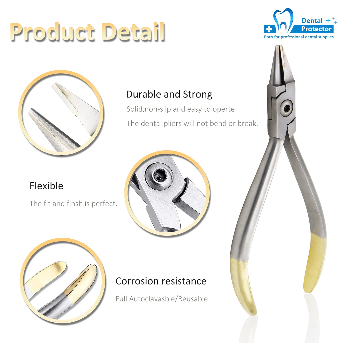 Protector Orthodontic Wire Bending Loop Forming Pliers Stainless Steel Orthodontic Instrument