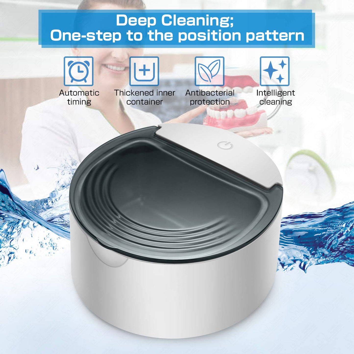 Ultrasonic Denture Cleaner Profession Retainer/Aligner/Mouth Guard Cleaner Machine, SUS304 Material 5 Minute Quick Cleaning