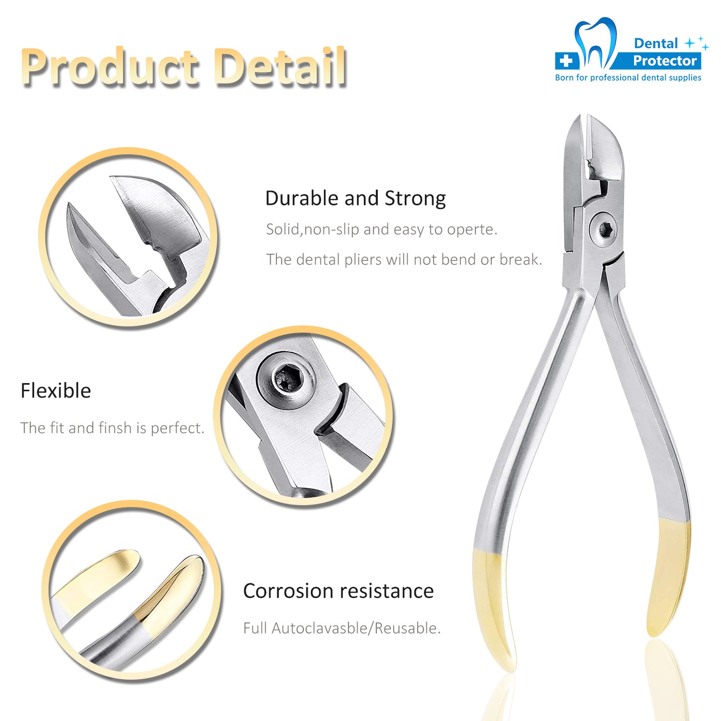 Dental Ligature Cutter Plier, Orthodontic Light Wire Cutting Pliers Instruments with Tip