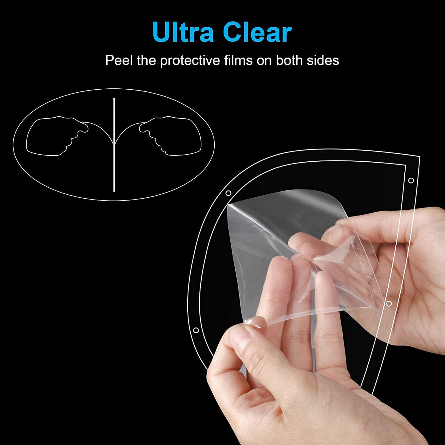 5 Pack Safety Face Shields,Ultra Clear Protective Full Face Shield to Protect Eyes, Nose, Mouth - Reusable Anti-Fog Transparent PET Plastic, Goggles, For Men Women, Indoor and Outdoor Activities Use