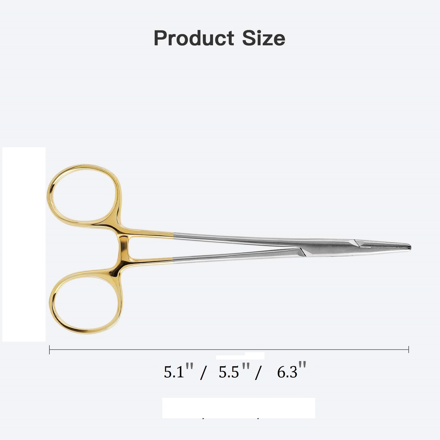 Needle Holder Driver 5.1"/5.5"/6.3" with Tungsten Carbide Cross Serrated Inserts, Dental Surgical Scissors Suture Practice Kit with Locking Mechanism for Dentist, Student