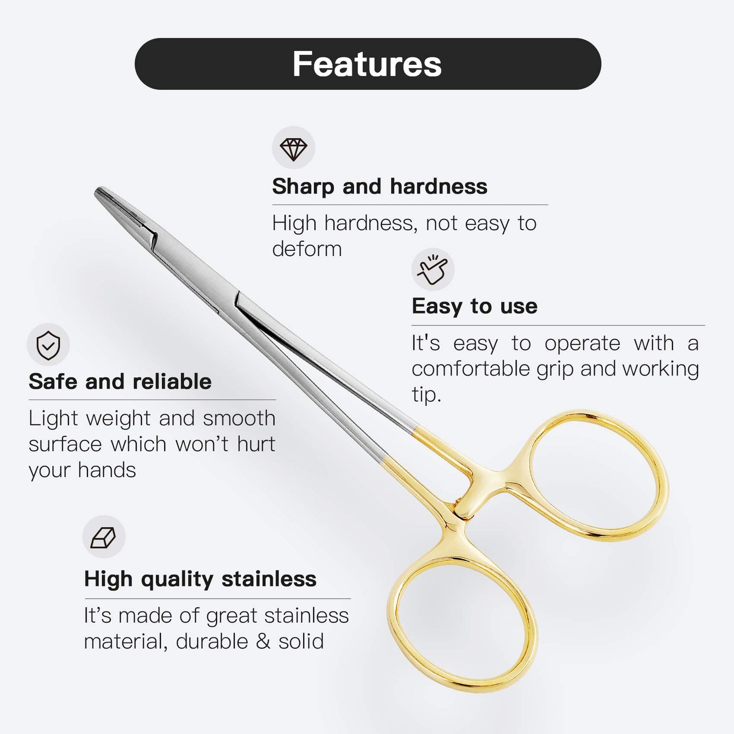 Needle Holder Driver 5.1"/5.5"/6.3" with Tungsten Carbide Cross Serrated Inserts, Dental Surgical Scissors Suture Practice Kit with Locking Mechanism for Dentist, Student