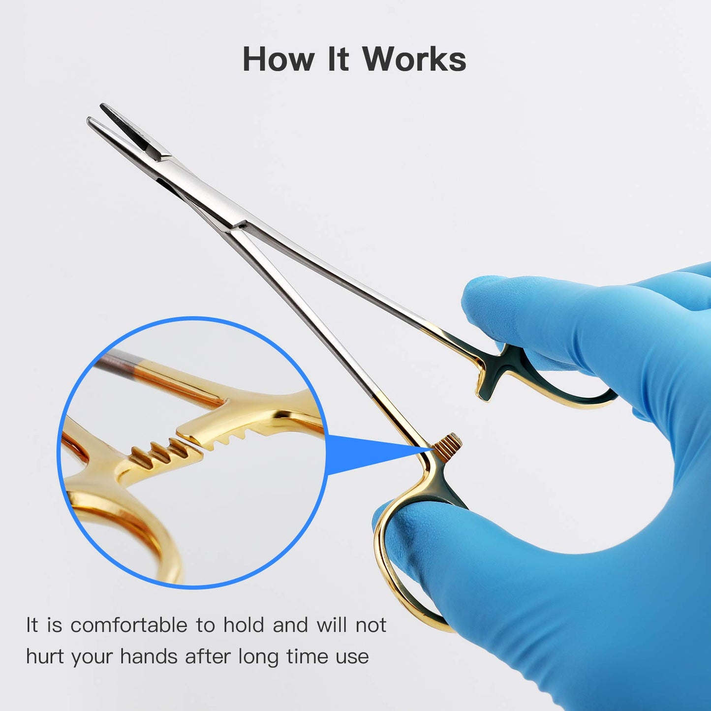 Needle Holder Driver 5.1"/5.5"/6.3" with Tungsten Carbide Cross Serrated Inserts, Dental Surgical Scissors Suture Practice Kit with Locking Mechanism for Dentist, Student