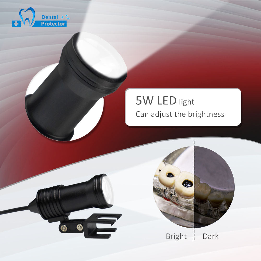 Maglass-R/B 2.5X/3.5X420mm Dental Loupes Binocular Loupes Optical Magnifier Dental Lab Medical Loupes Magnification Binocular Headlight Headlamp 5W Bulb