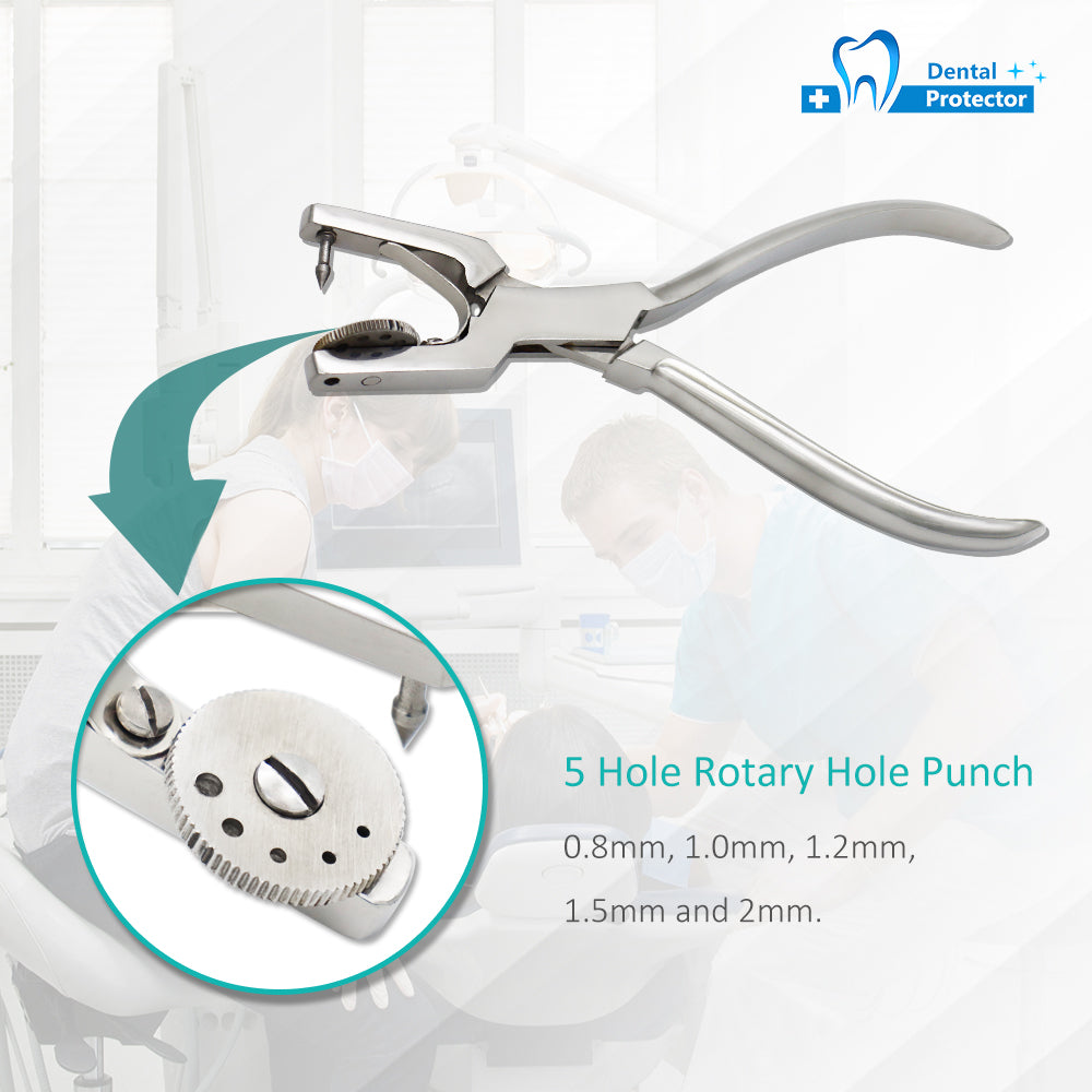 Protector Rubber Dam Kit Starter of 9 pcs with Frame Punch Clamps Dental Instruments Dental Oral Rubber Dam Tool Set Rubber Stamp Punching Plate Rubber Camphor Cloth