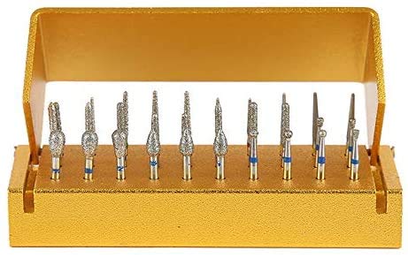 DB-30 High Speed Diamond Bur Set with Aluminium Alloy Shelf - High Speed and Low Speed Diamond Bur Set Dental Lab Aluminum Bur Case Disinfection Opening Box Organizer