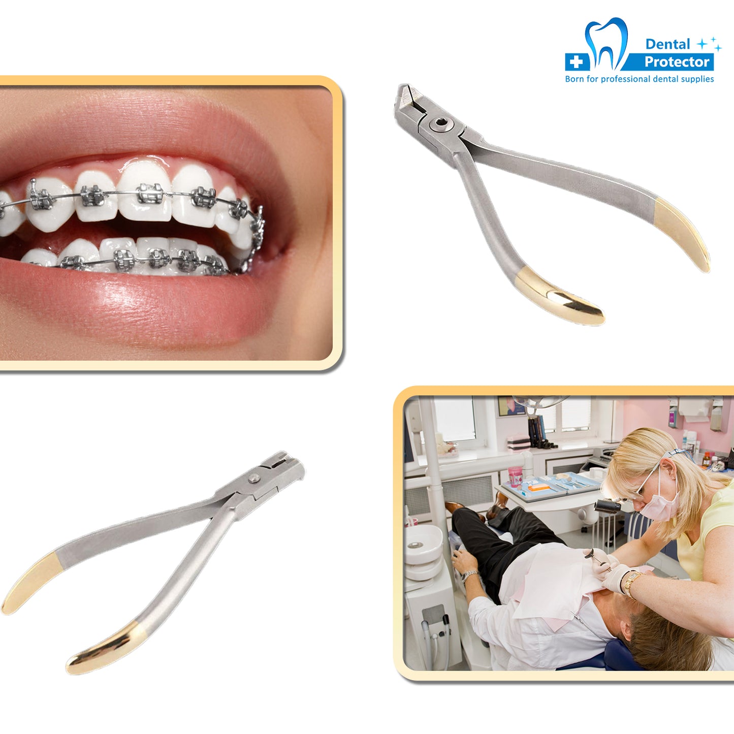 Distal End Cut Plier, Hold & Cut Hard and Soft Wire Orthodontic Cutter Dental Surgical Instrument Tool - Braces Removal Tools Tooth Pulling Kit for Dentist