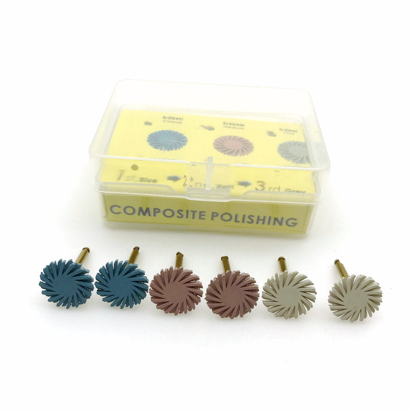 6 Pcs Mixed Dental Composite Resin Polishing Disc Kit Spiral Brush Burs Tooth Polisher Brush Oral cavity Clean Tools
