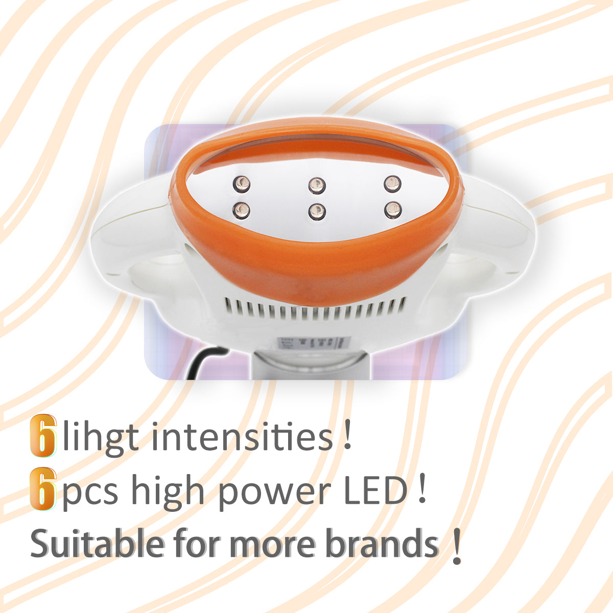 Dental Teeth Whitening Light, Teeth Whitener Cold 6 LED Light Lamp Bleaching Accelerator Arm Holder Holding on Dentist unit