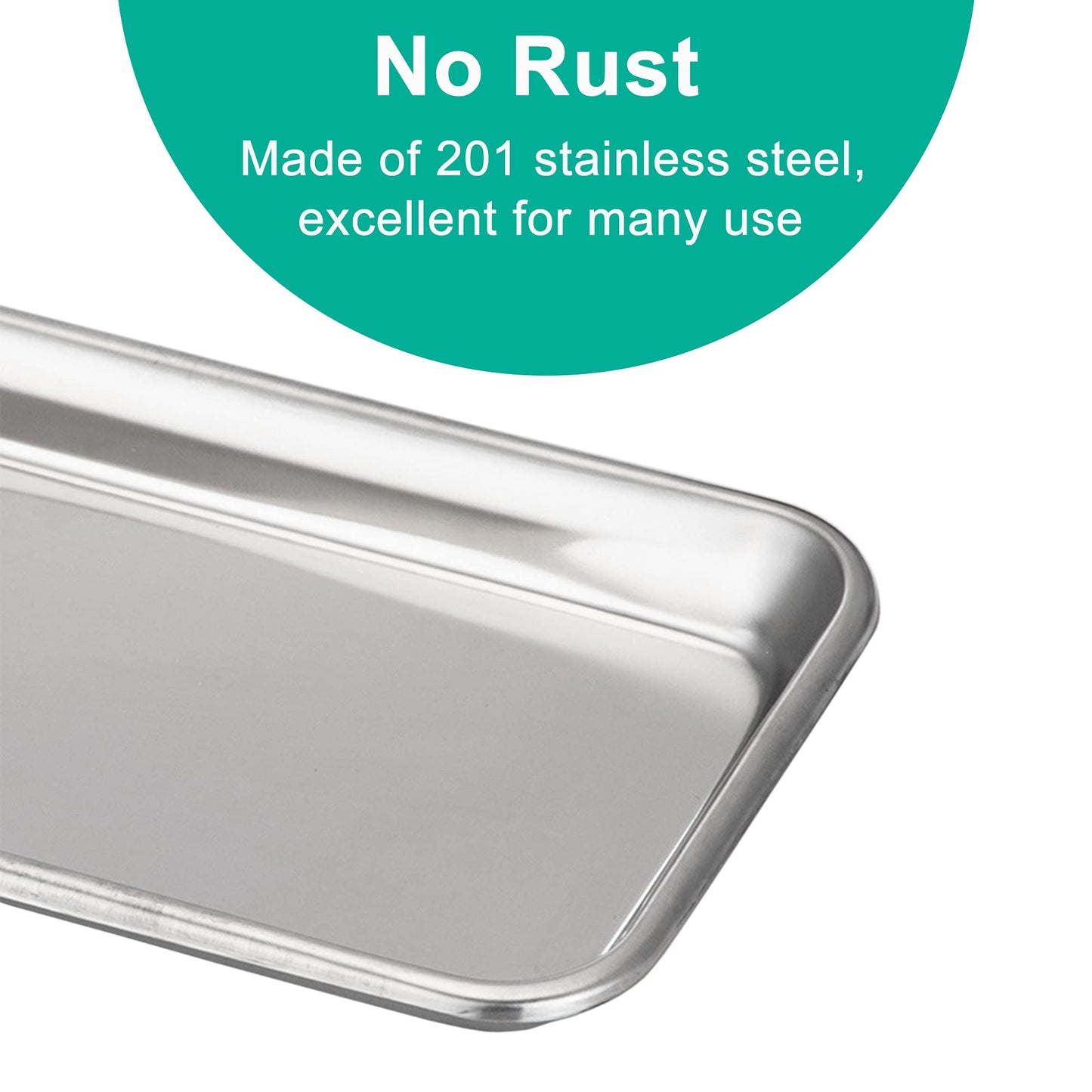 3Pack Professional Medical Surgical 304 Stainless Steel Dental Procedure Tray Thickening Lab Instrument Tools Trays