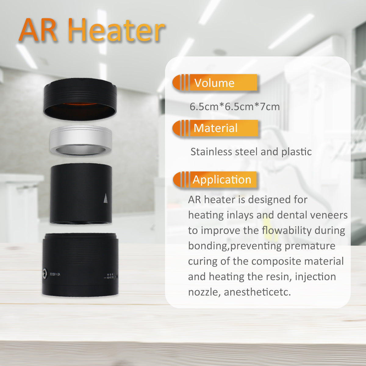 Dental Resin Composite Softener Heater Dental Material Warmer with Light Filter Cover 40℃/45℃/50℃ 110V