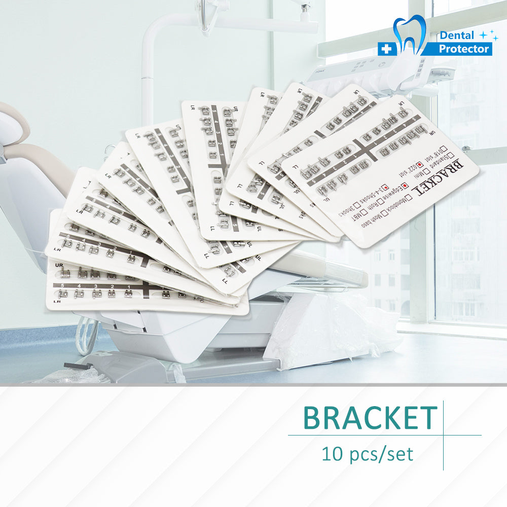 10 Sets/Pack 200 pcs of Brackets 022 inch Slot 3-4-5 Hooks Edgewise Metal Brackets Braces,Silver,3mm
