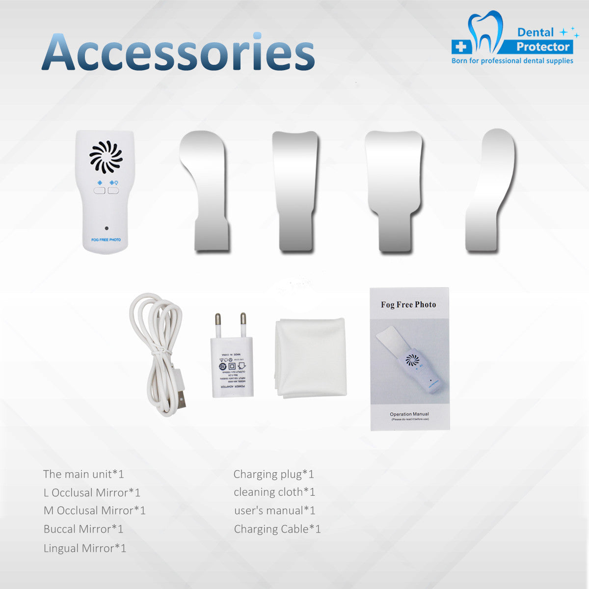 FP01 Dental oral imaging device stainless steel mirror intelligent oral photo shadowless anti-fog photographic equipment