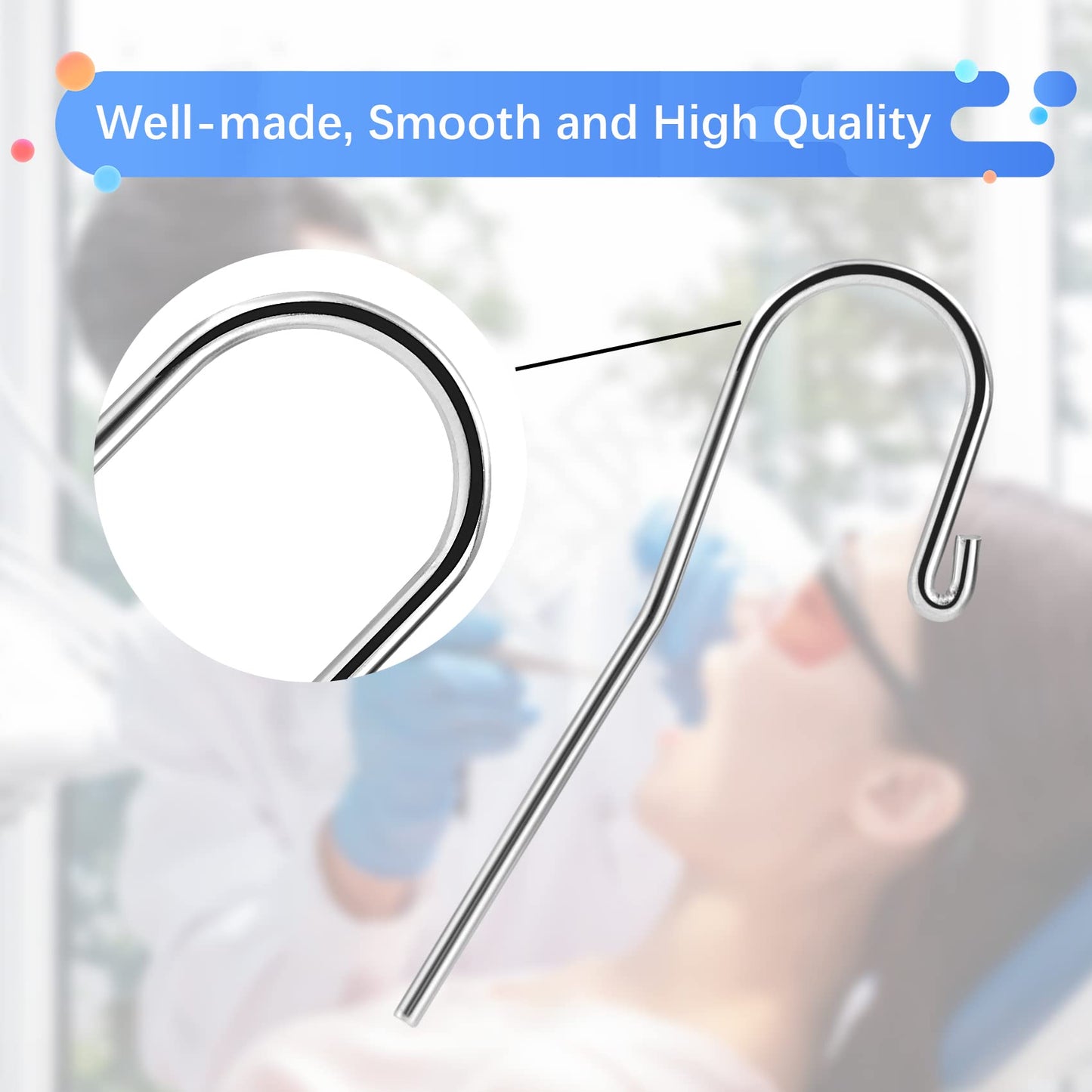 10Pcs Dental Lip Hooks for Apex Locator, Stainless Steel Tester Endo Instrument Tools Used for Dental Clinic, Lab Equipment - Acid and Rust Resistance 2 mm