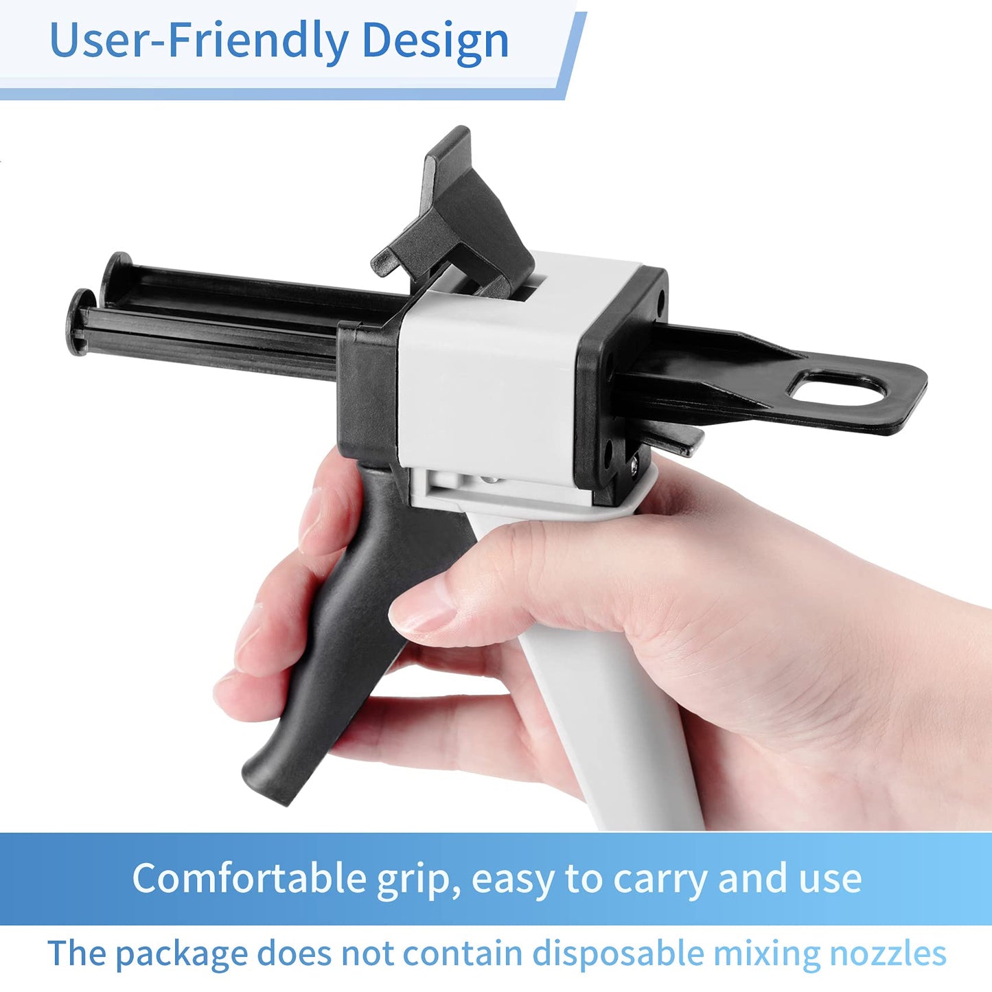 Dispenser Gun Kit 50ml Dental Impression Material Dispensing Guns, Solid Epoxy Gun 1:1/1:2 for Dispense Dental Resin Materials, Adhesive and Glue
