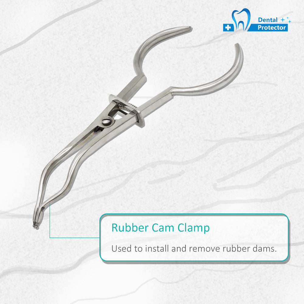Protector Rubber Dam Kit Starter of 9 pcs with Frame Punch Clamps Dental Instruments Dental Oral Rubber Dam Tool Set Rubber Stamp Punching Plate Rubber Camphor Cloth