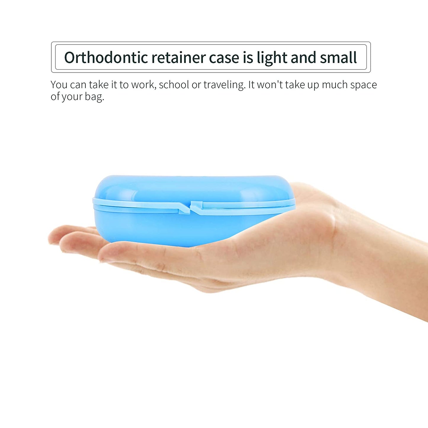 Dental Mouthguard Container Orthodontic Retainer Case with Vent Holes, Denture Holder Box Clear Aligner Case Slim for Household|Travel|Office - Bluish - Light & Easy to Carry 6 pcs in package