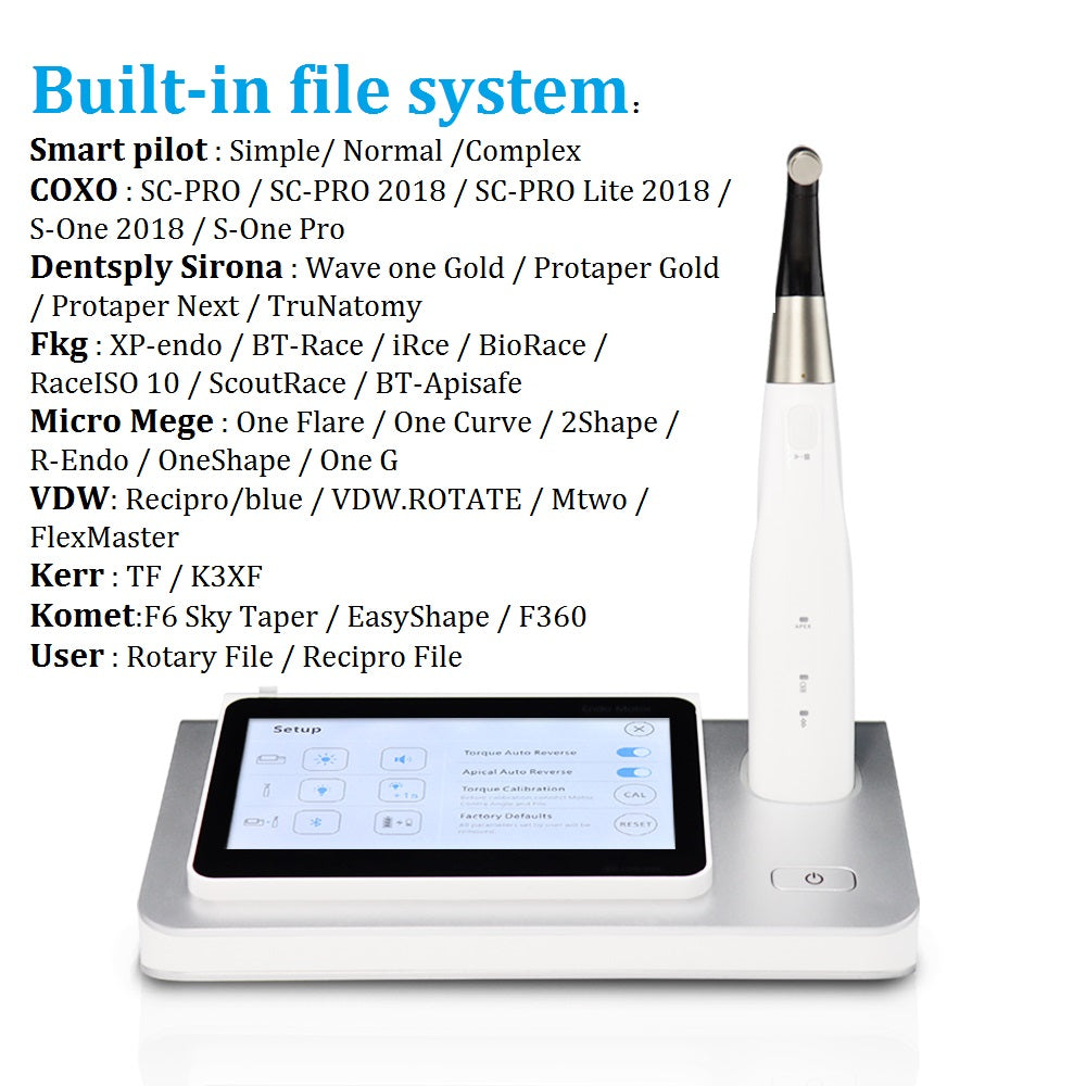 COXO Dental Wireless Bluetooth Endo motor with Apex Locator 2 in 1 C-smart Pilot with 5-inch touch screen ,build-in most of file system