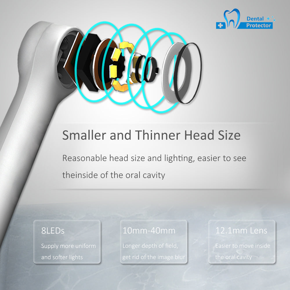 PROTECTOR WiFi Dental Camera HD Intraoral Endoscope Mini Camera LED Light Dentist Oral Real-time Video Dental Tools For Family Health & Personal Care 360° Borescope View By Android/IOS
